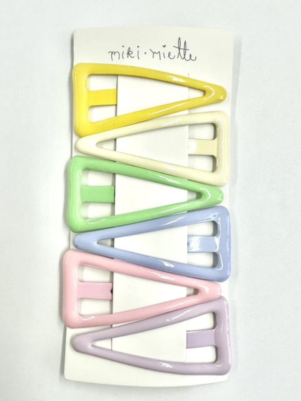 Triangle Enamel Clip 6Pc Set - Rainbow